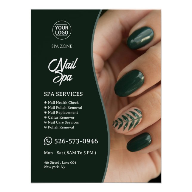 Póster Nail Spa Custom Glossy Poster (Frente)