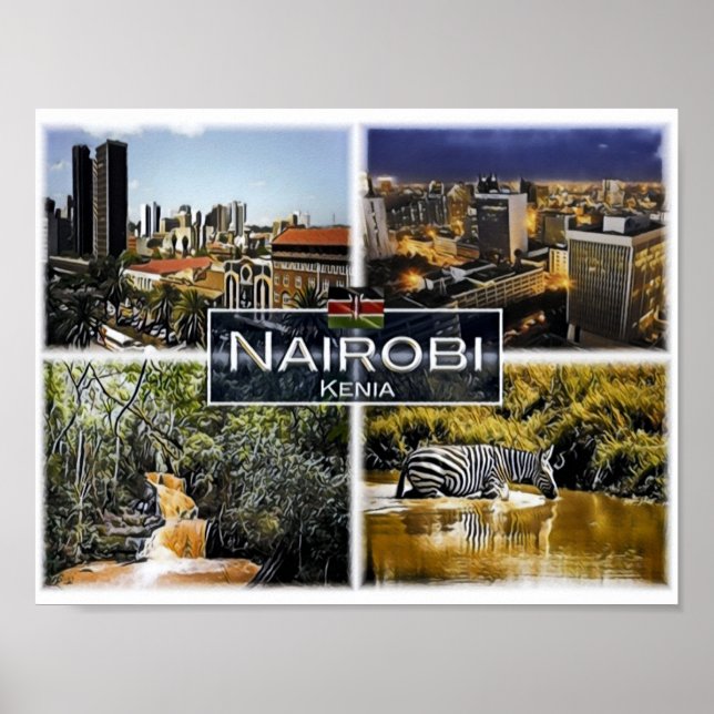 Poster Nairobi - Kenya - Mosaic - (Frente)