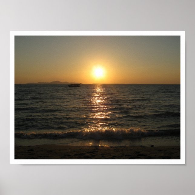 Póster Naklua Beach Sunset. Pattaya, Chonburi, Tailândia (Frente)