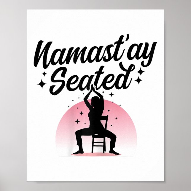 Poster Namastay Sentado - Yoga de Cadeira (Frente)