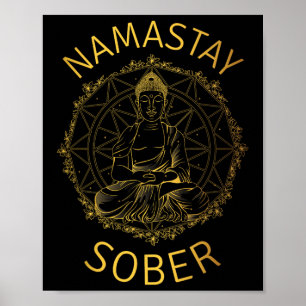 Poster Namastay Sóbrio Recuperação Buda Yoga Meditação So