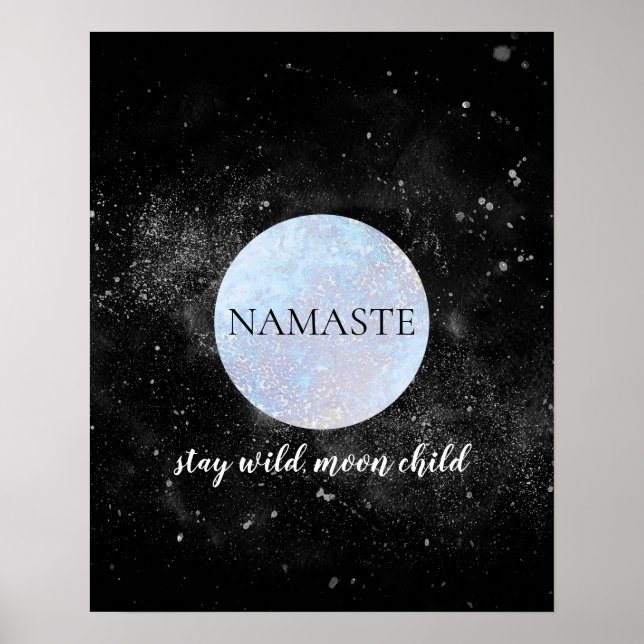 Poster Namaste Fique Selvagem Criança Lua Azul Lua Cheia  (Frente)