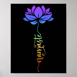 Poster Namaste Flor de Lótus Meditação Ioga 