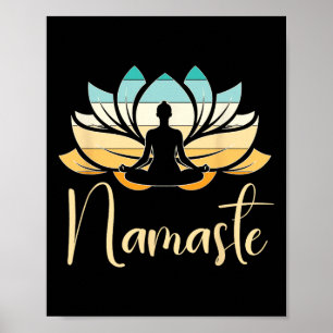Poster Namaste Flor de Lótus Meditação Yoga _1