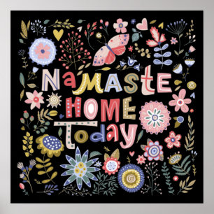 Poster Namaste Home Today Folk Art Floral