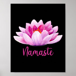 Poster Namaste Lotus Yoga Presentes Meditação Meditar Flo