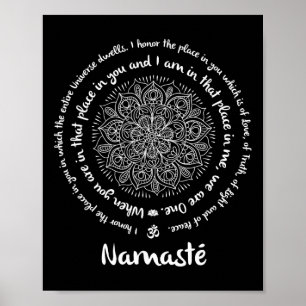 Poster Namaste Nós Somos Uma Meditação Ditos Mandala Yoga