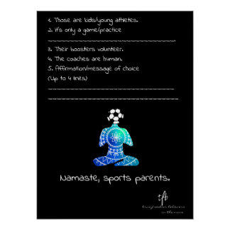 Póster Namaste, Pais de Atletas de Futebol CM Blues