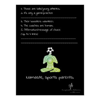Póster Namaste, Pais de Atletas Futebol de Pepino Sem Gas
