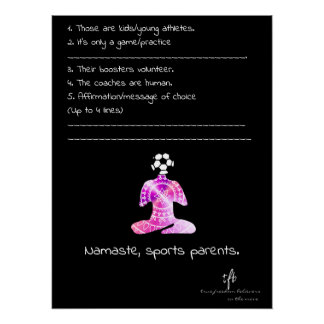 Póster Namaste, Pais de Esportes Iogurte de Mirtilo Futeb