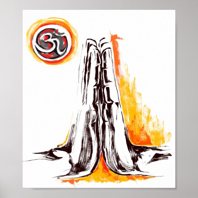 Poster Namaste, postura de mão dobrada (Frente)