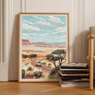 Poster Namibia Print Safari Illustration Namibia Travel P