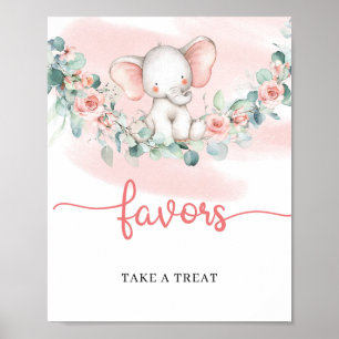 Poster Namorada Elefante Eucalyptus wreath sinal