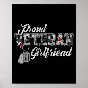 Poster Namorada Orgulhosa de Veterano Camuflagem Família
