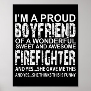 Poster Namorado Orgulhoso Engraçado De Um Bombeiro Dia Do