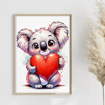 Namorados Coração Koala Cute Koala Personalizável