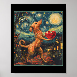 Poster Namorados de cães Starry Night Van Gogh Dia de os
