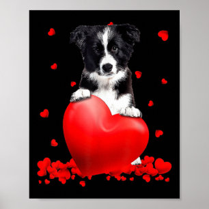 Poster Namorados de Natal do Coração Borda Collie