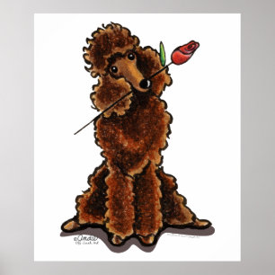 Poster Namorados de Poodle de Chocolate Doce