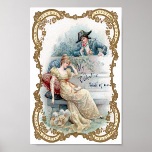 Póster Namorados do vintage