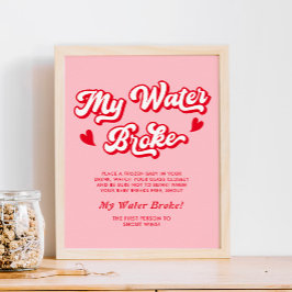 Poster Namorados Rosa Chá de fraldas Meu Jogo Quebrado de