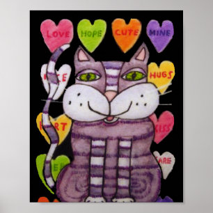 Poster Namorados Roxo Doce Doce Coração Preto