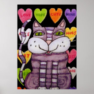 Poster Namorados Roxo Doce Doce Coração Preto