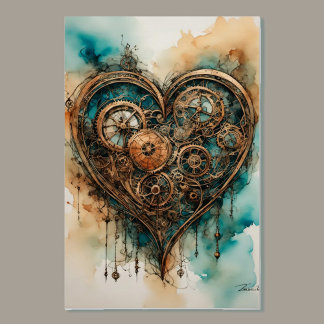 Póster Namorados Steampunk Love