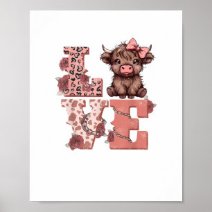 Poster Namorados Vaca Highland Amor Camisa Vaca Vaca Meni