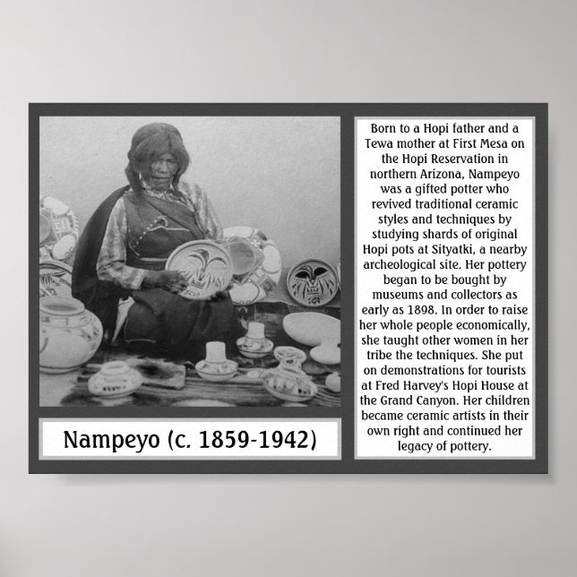 Poster Nampeyo Pottery Native American Hopi Southwest (Frente)
