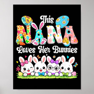 Poster Nana ama coelhos de Páscoa grupo coelhos gravata b