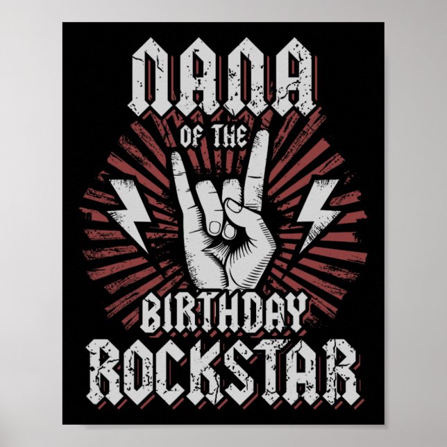 Poster Nana da Estrela do Rock de Aniversário Combinando  (Frente)