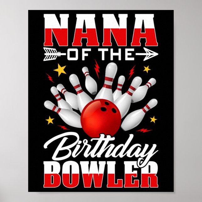 Poster Nana Da Festa De Boliches De Baternidade Birthday  (Frente)