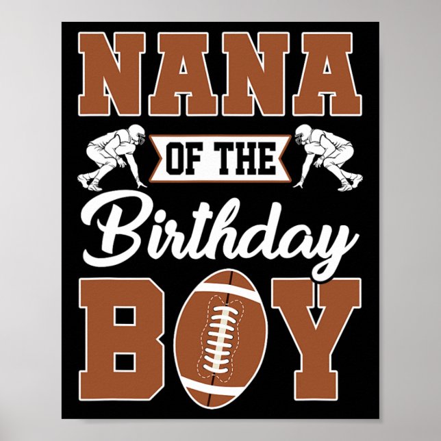 Poster Nana Da Matriz Familiar De Futebol Do Birthday Boy (Frente)