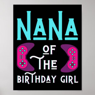 Poster Nana Da Menina Do Aniversário Divertida Jogando Ví