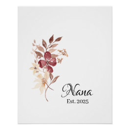 Póster Nana Est. Year – New Grandma Milestone