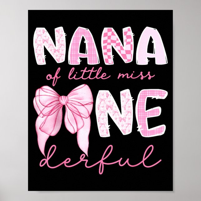 Poster Nana Of Little Miss Onederful First Birthday Girl  (Frente)
