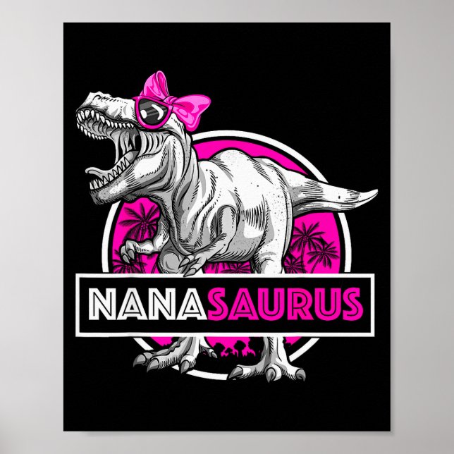 Poster Nanasaurus T-rex Matching Funny Grandma Saurus Din (Frente)