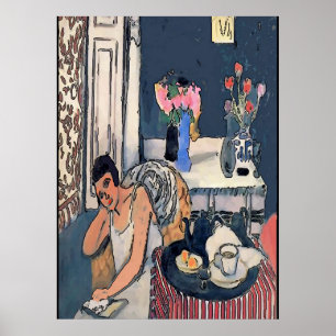 Poster Nancy am café da manhã mit Flowersl, Matisse Art