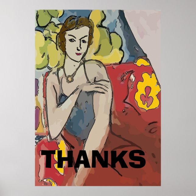 Poster Nancy In Red Cadeira, adicionar texto (Frente)