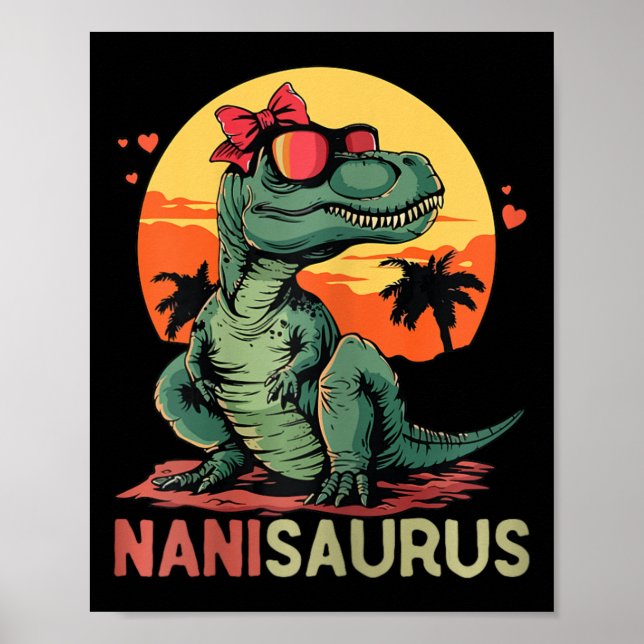 Poster Nanisaurus Dino Dinosaur Nani-saurus T-rex Mãe (Frente)
