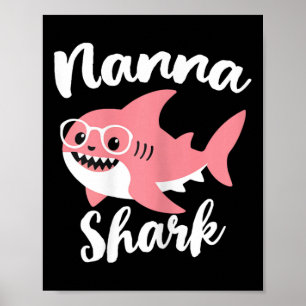 Poster Nanna Shark Dia de as mães Vovó Engraçado