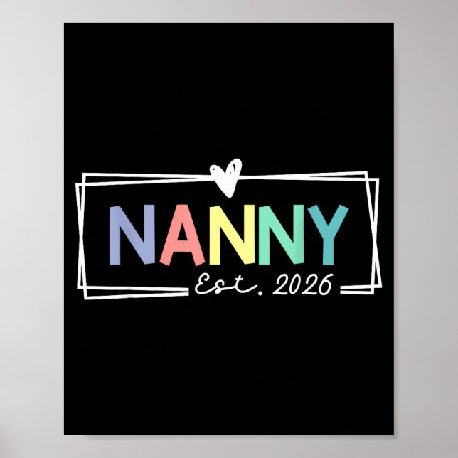 Poster Nanny Est 2026 Promoted To Grandma 2026 For Grandm (Frente)