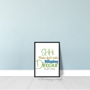 Poster Não Acordar da Arte de Muralha dos Dinossauros Dor