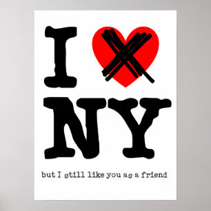 Póster Não Amo o Cartaz Divertido de Nova York Humor