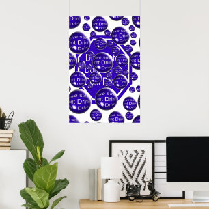 Poster Não beba e não conduza o azul