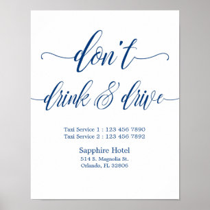 Póster Não beba & para conduzir o casamento assine dentr