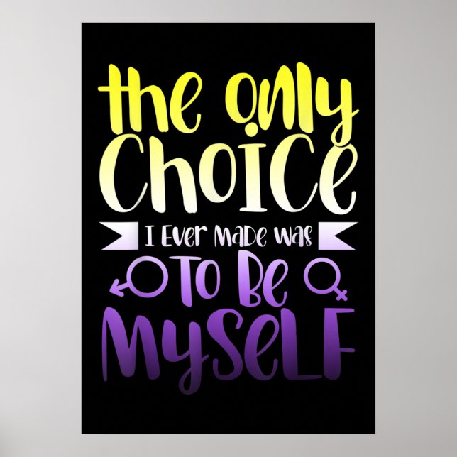 Poster Não Binário Androgênio Não Binário da Fila LGBTQ (Frente)