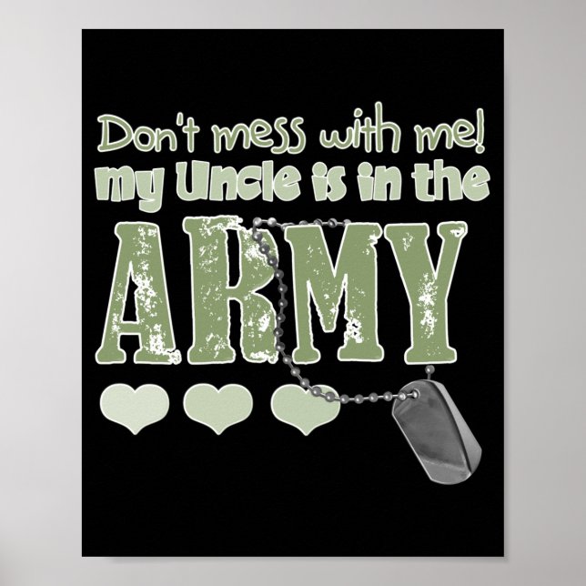Poster Não Brinque Comigo Meu Tio Está No Exército Bebê  (Frente)