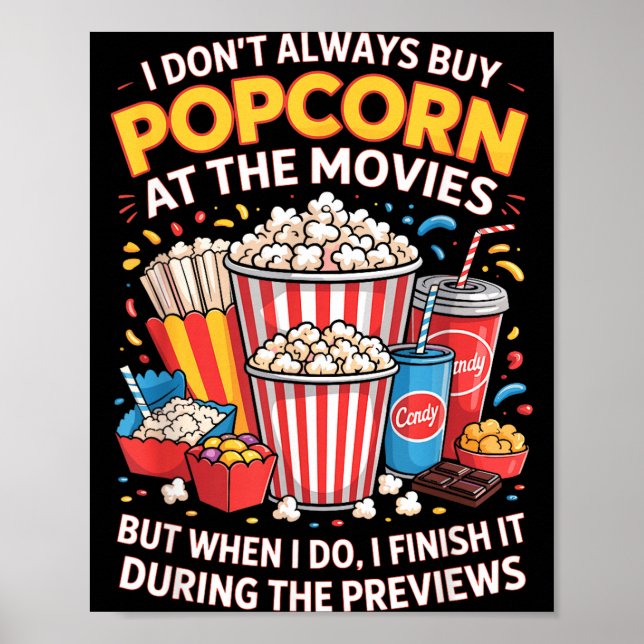 Poster Não compre pipoca filme comida de cinema noite lan (Frente)